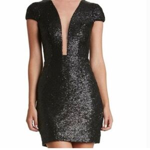Dress the Population Kylie Black Sequin Mini Dress